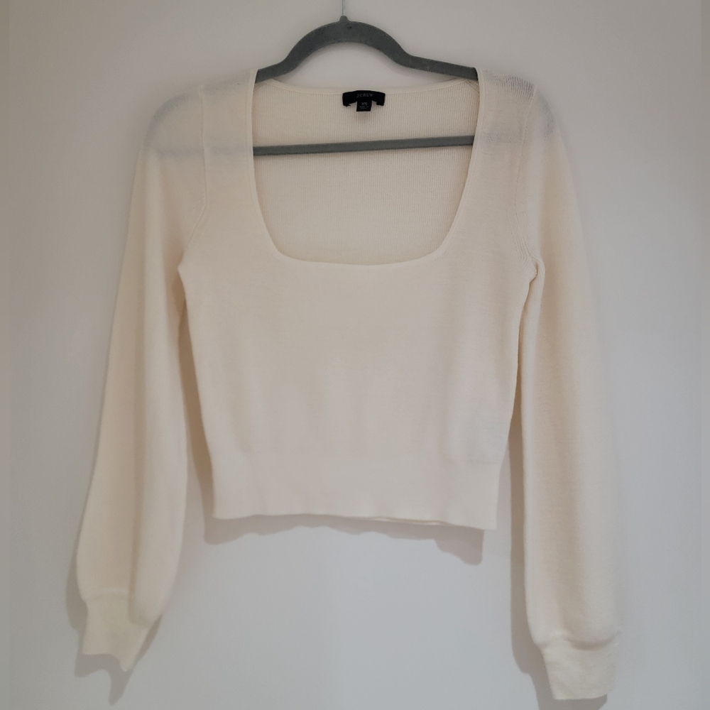 J. Crew Cream Scoop Neck Sweater